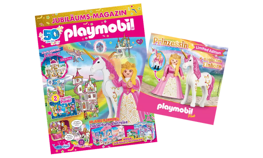 Playmobil 80962 50 Jahre Jubiläum Magazin Pink Prinzessin und magisches Einhorn - plegobil