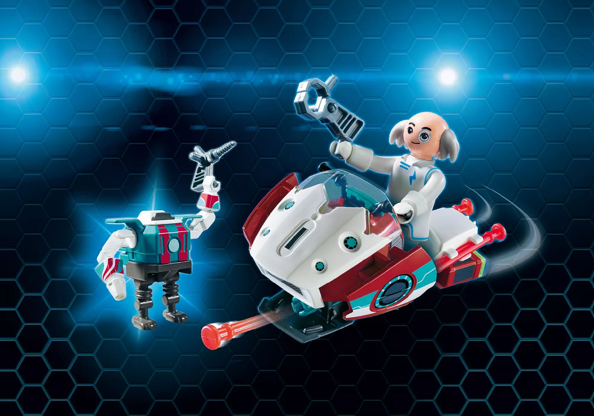 Playmobil 9003 Super 4 Skyjet mit Dr X & Roboter - plegobil