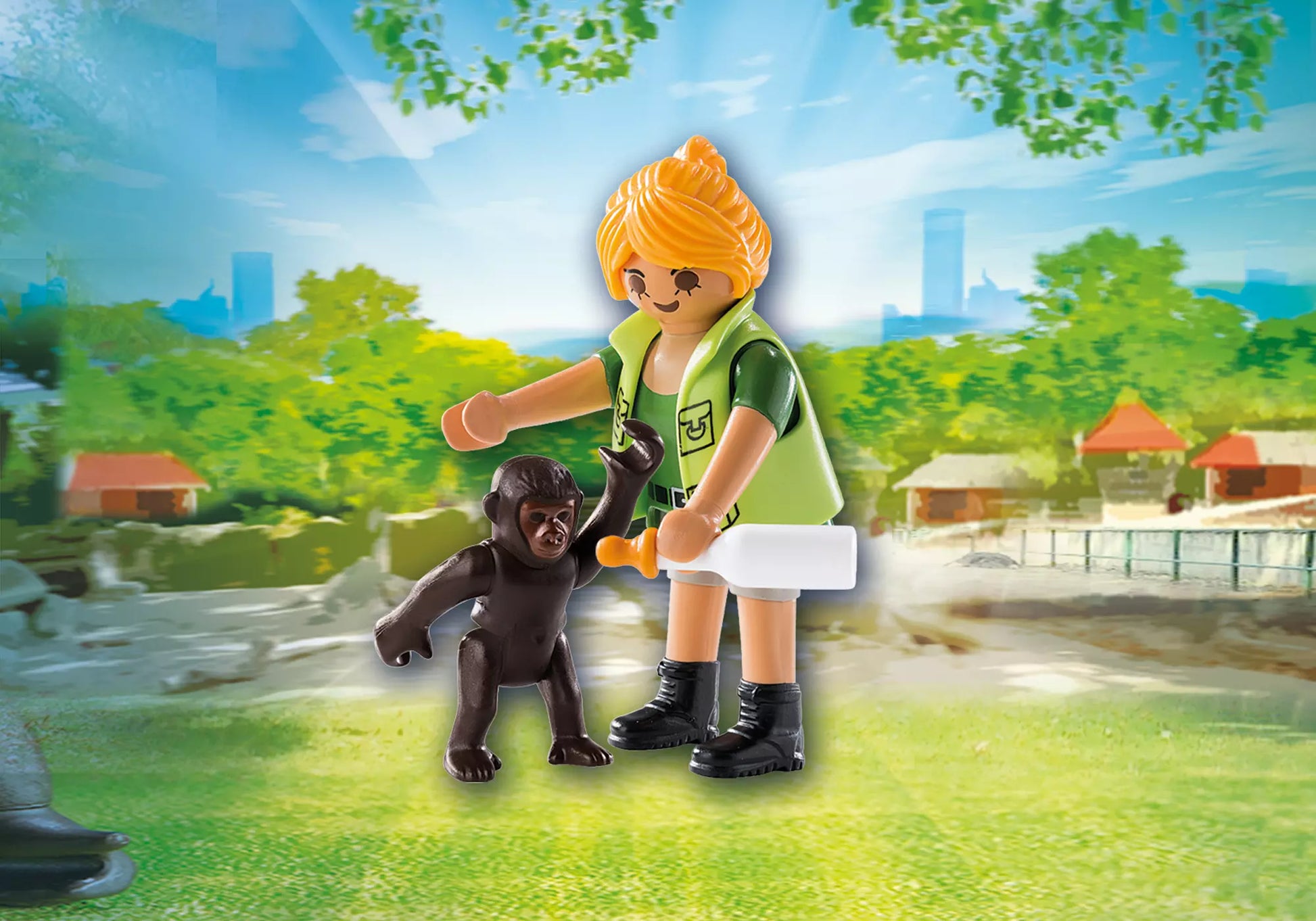 Playmobil 9074 Playmo-Friends Tierpflegerin mit Gorillababy - plegobil