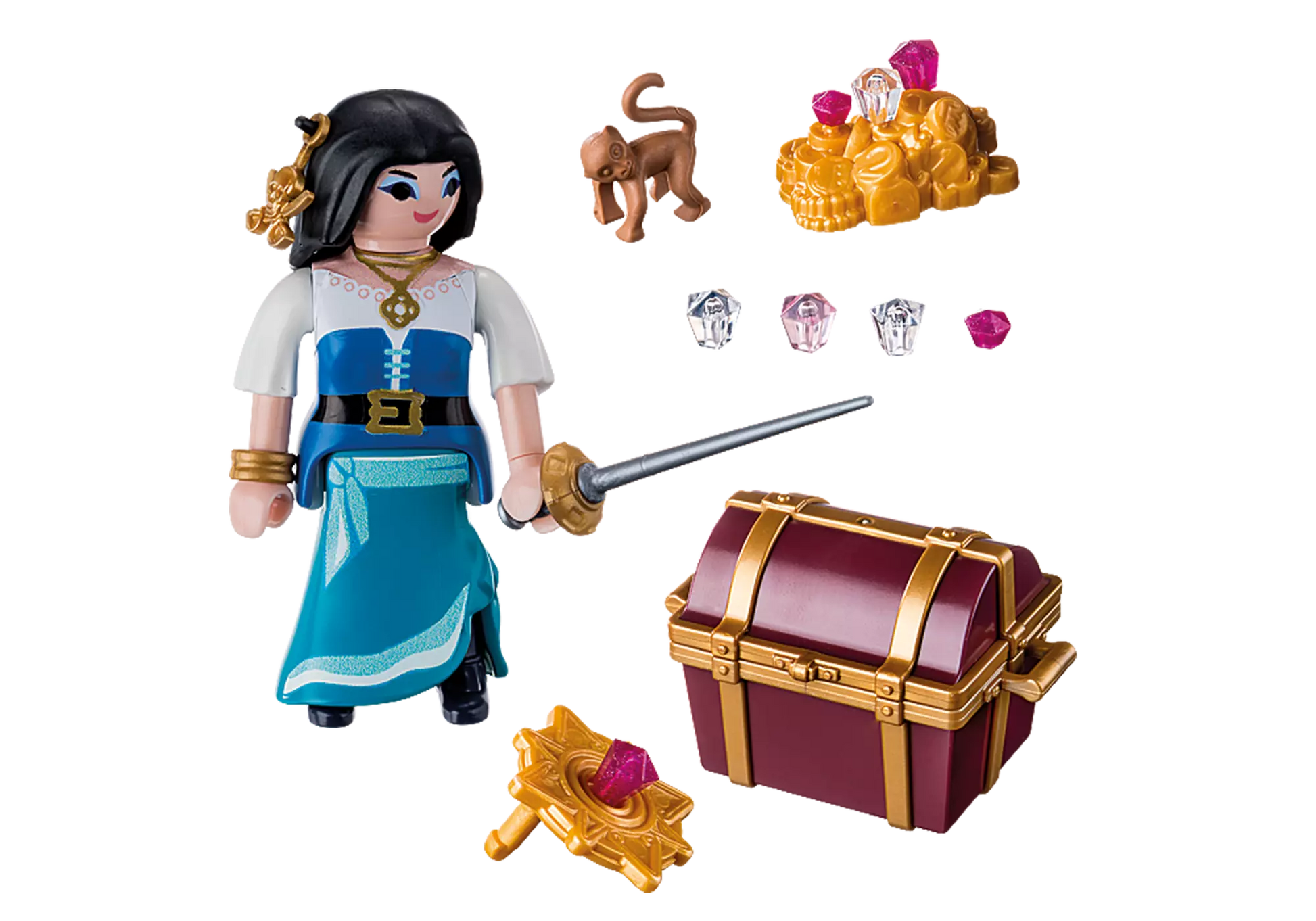 Playmobil 9087 Special Plus Piratin mit Schatztruhe - plegobil