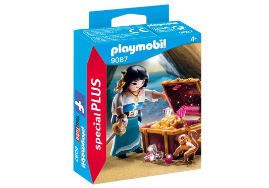 Playmobil 9087 Special Plus Piratin mit Schatztruhe - plegobil
