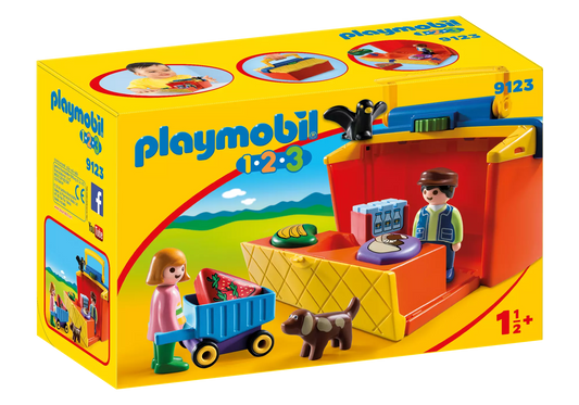 Playmobil 9123 1-2-3 Mein Mitnehm Marktstand - plegobil