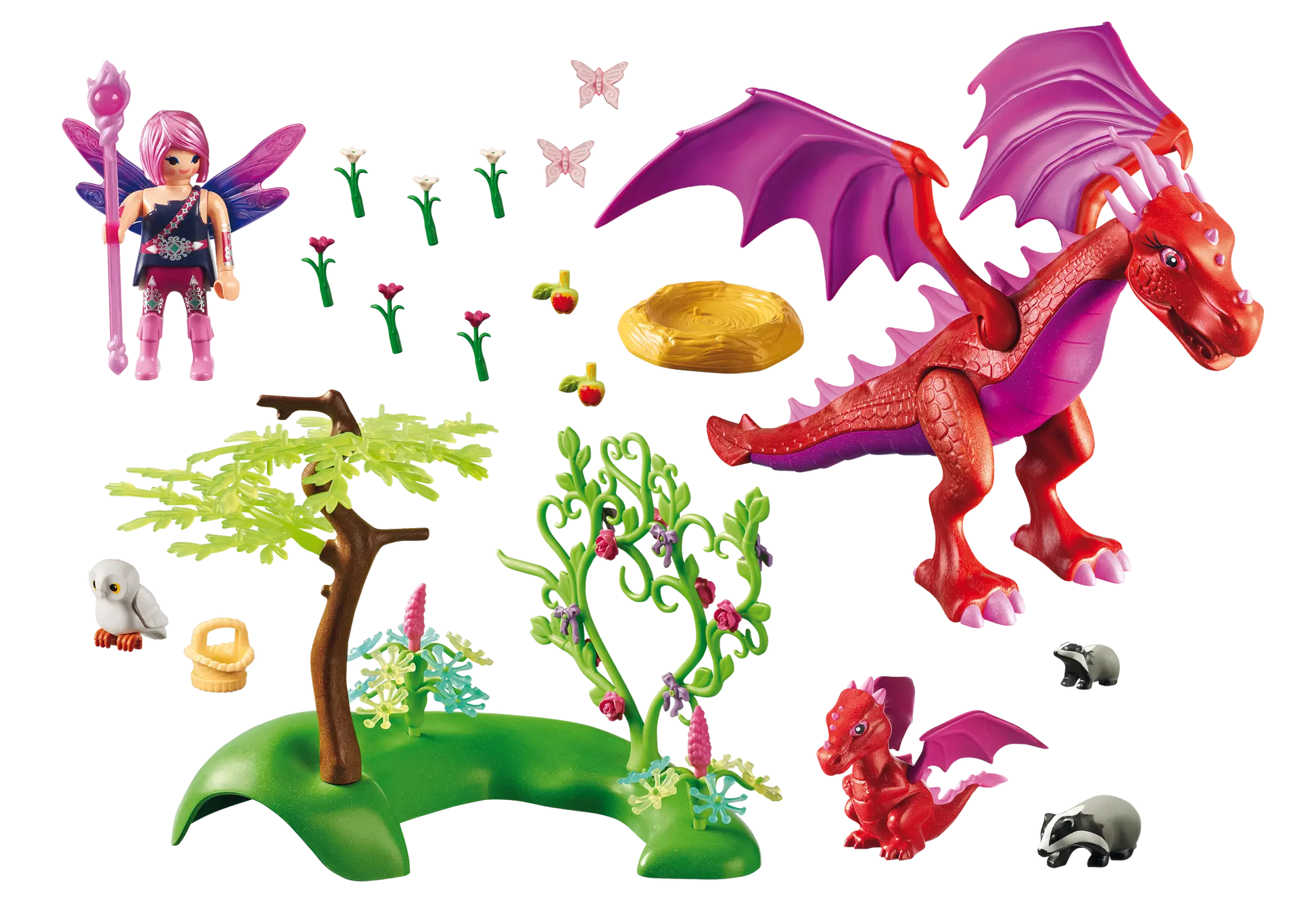 Playmobil 9134 Fairies Drachenmama mit Baby - plegobil