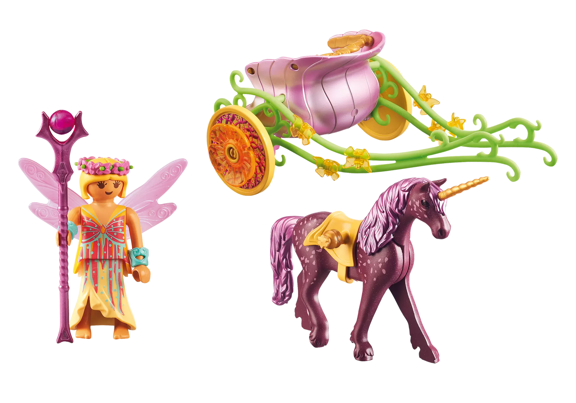 Playmobil 9136 Fairies Blumenfee mit Einhornkutsche - plegobil