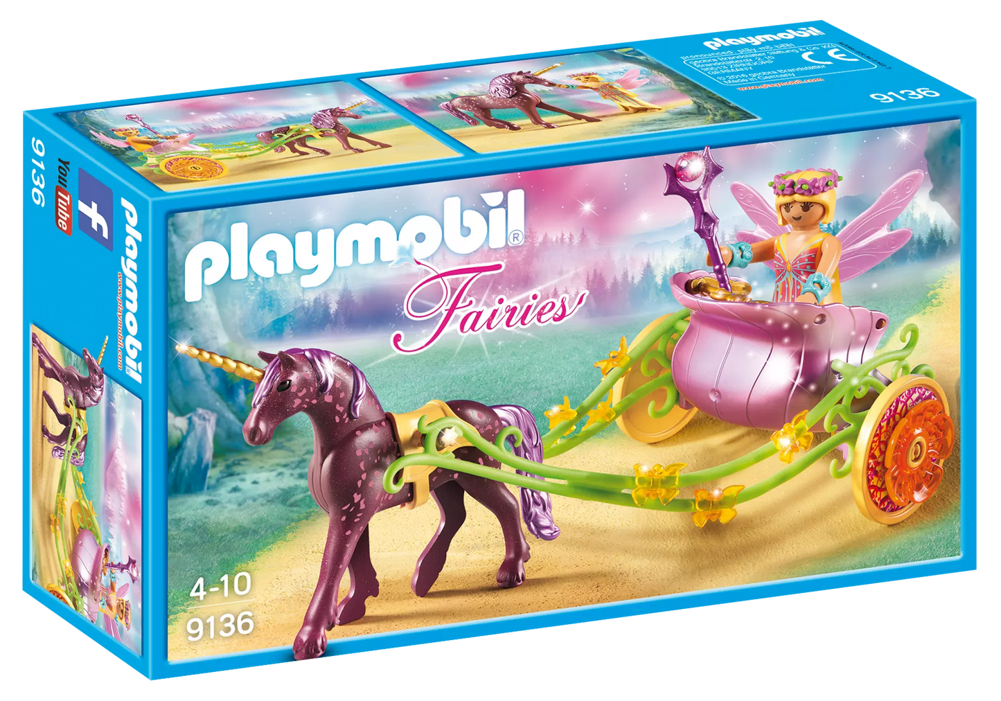 Playmobil 9136 Fairies Blumenfee mit Einhornkutsche - plegobil