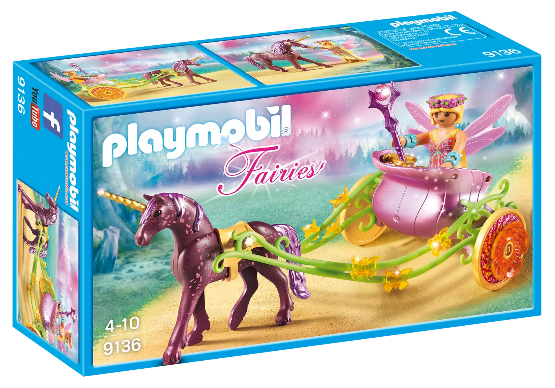 Playmobil 9136 Fairies Blumenfee mit Einhornkutsche - plegobil