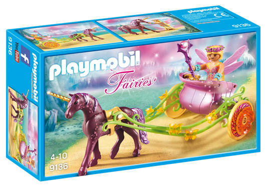 Playmobil 9136 Fairies Blumenfee mit Einhornkutsche - plegobil