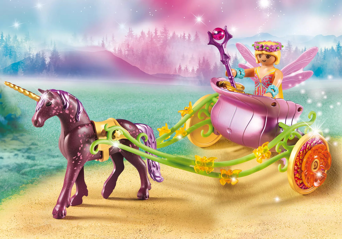 Playmobil 9136 Fairies Blumenfee mit Einhornkutsche - plegobil