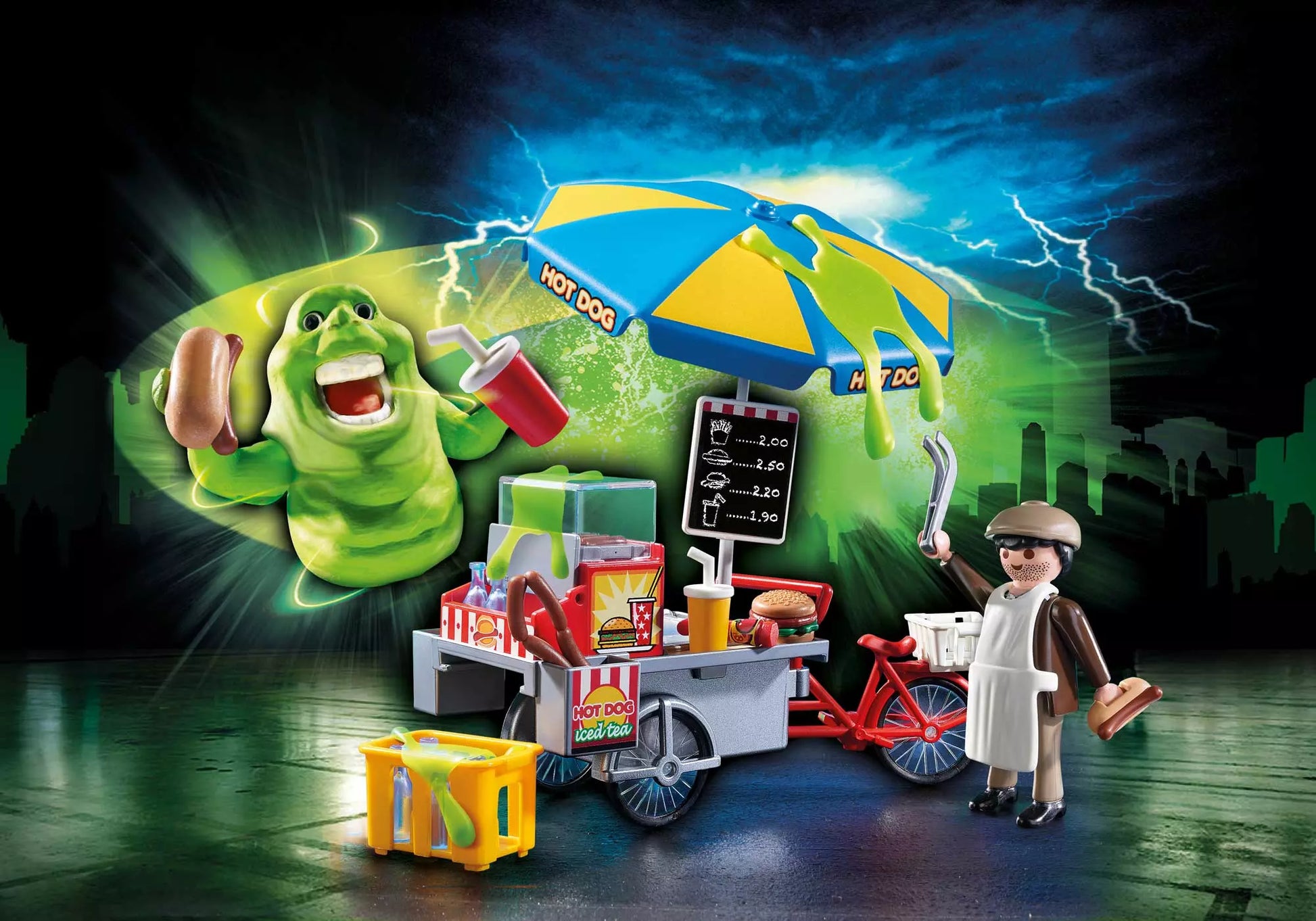 Playmobil 9222 Ghostbusters Slimer mit Hot Dog Stand - plegobil