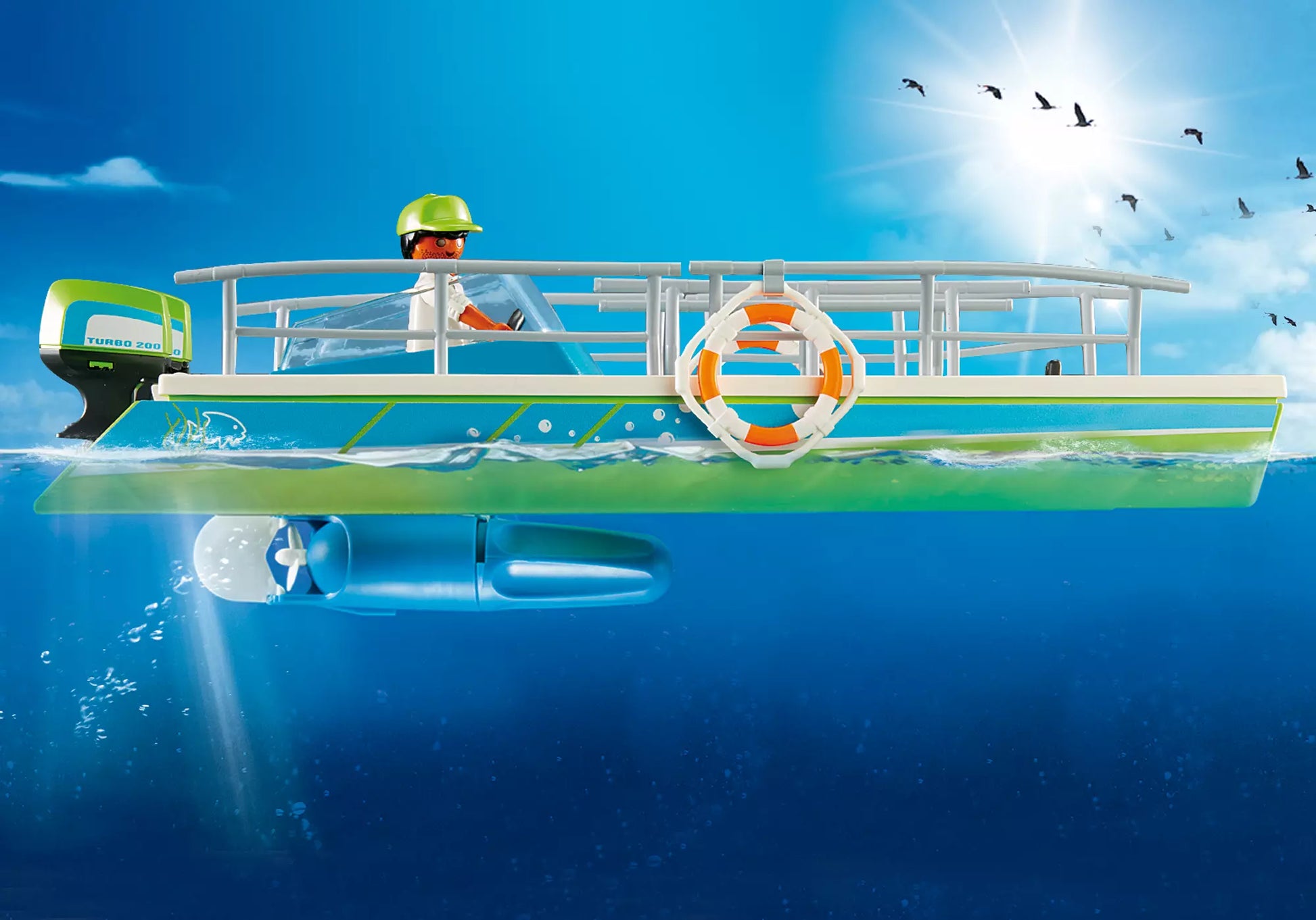 Playmobil 9233 Sports & Action Glasbodenboot mit Unterwassermotor - plegobil