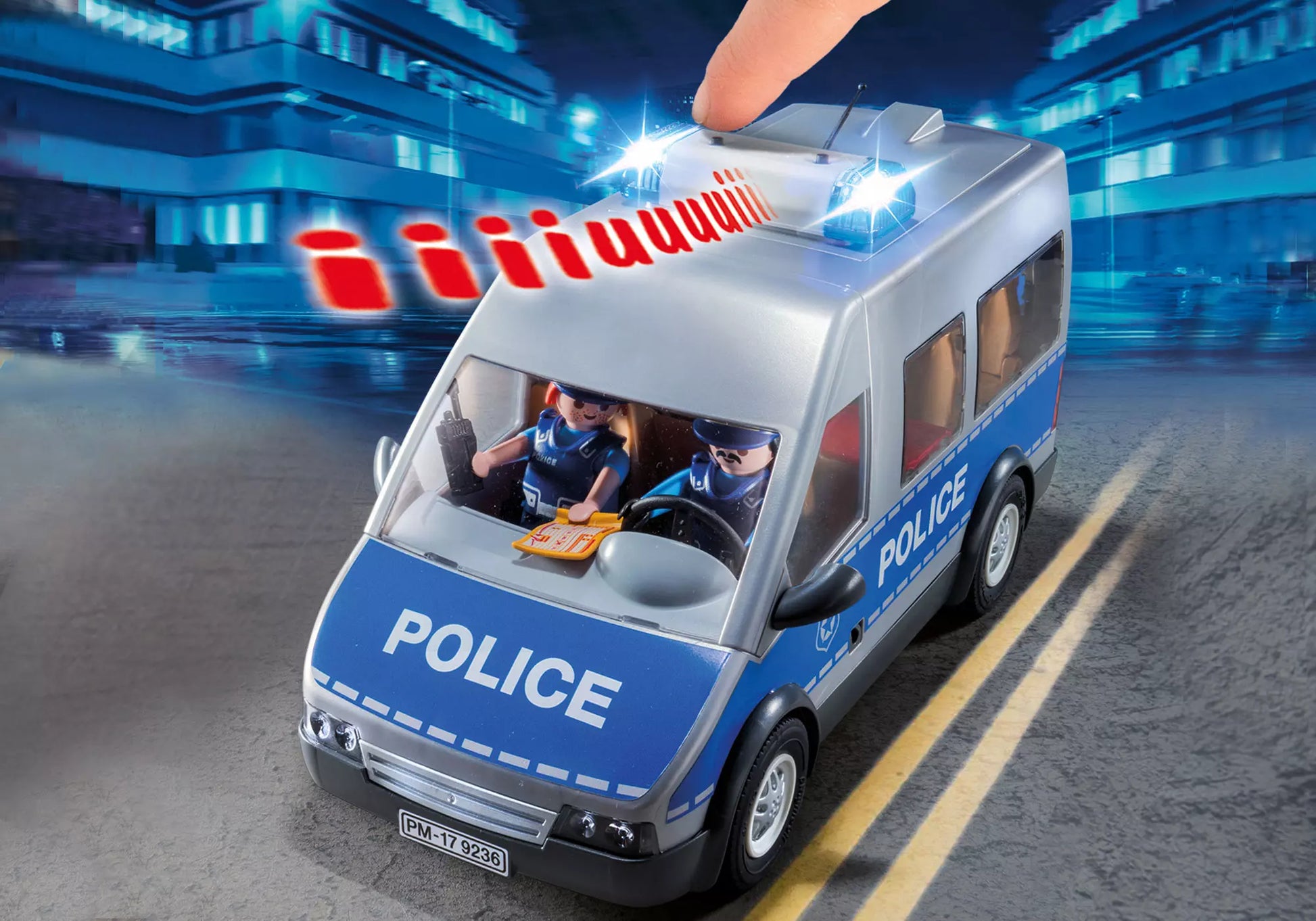 Playmobil 9236 City Action Polizeibus mit Straßensperre - plegobil
