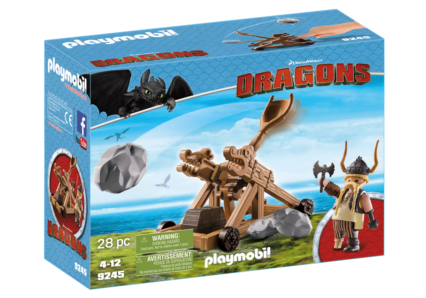 Playmobil 9245 Dragons Grobian mit Katapult - plegobil