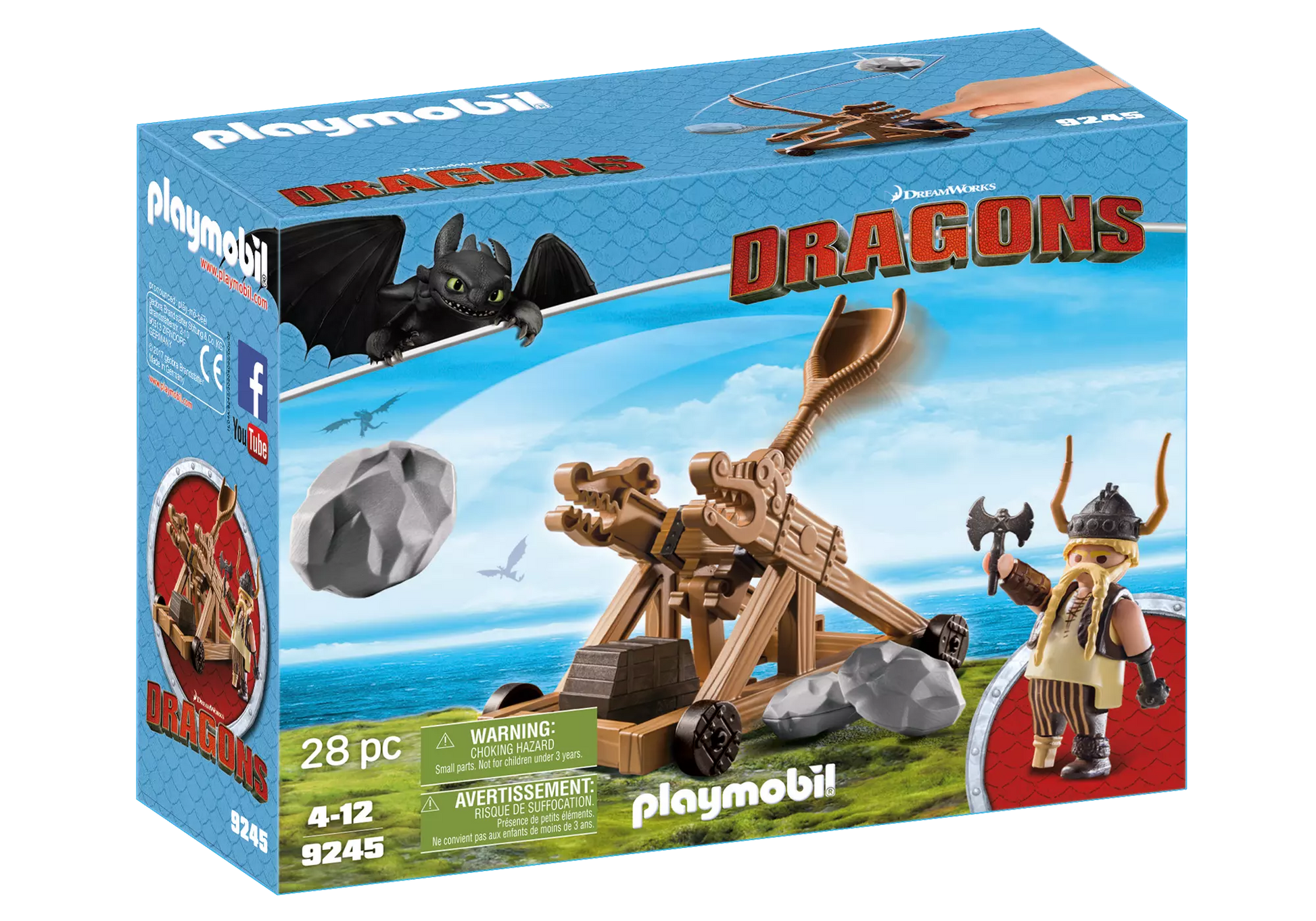 Playmobil 9245 Dragons Grobian mit Katapult - plegobil