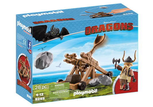 Playmobil 9245 Dragons Grobian mit Katapult - plegobil