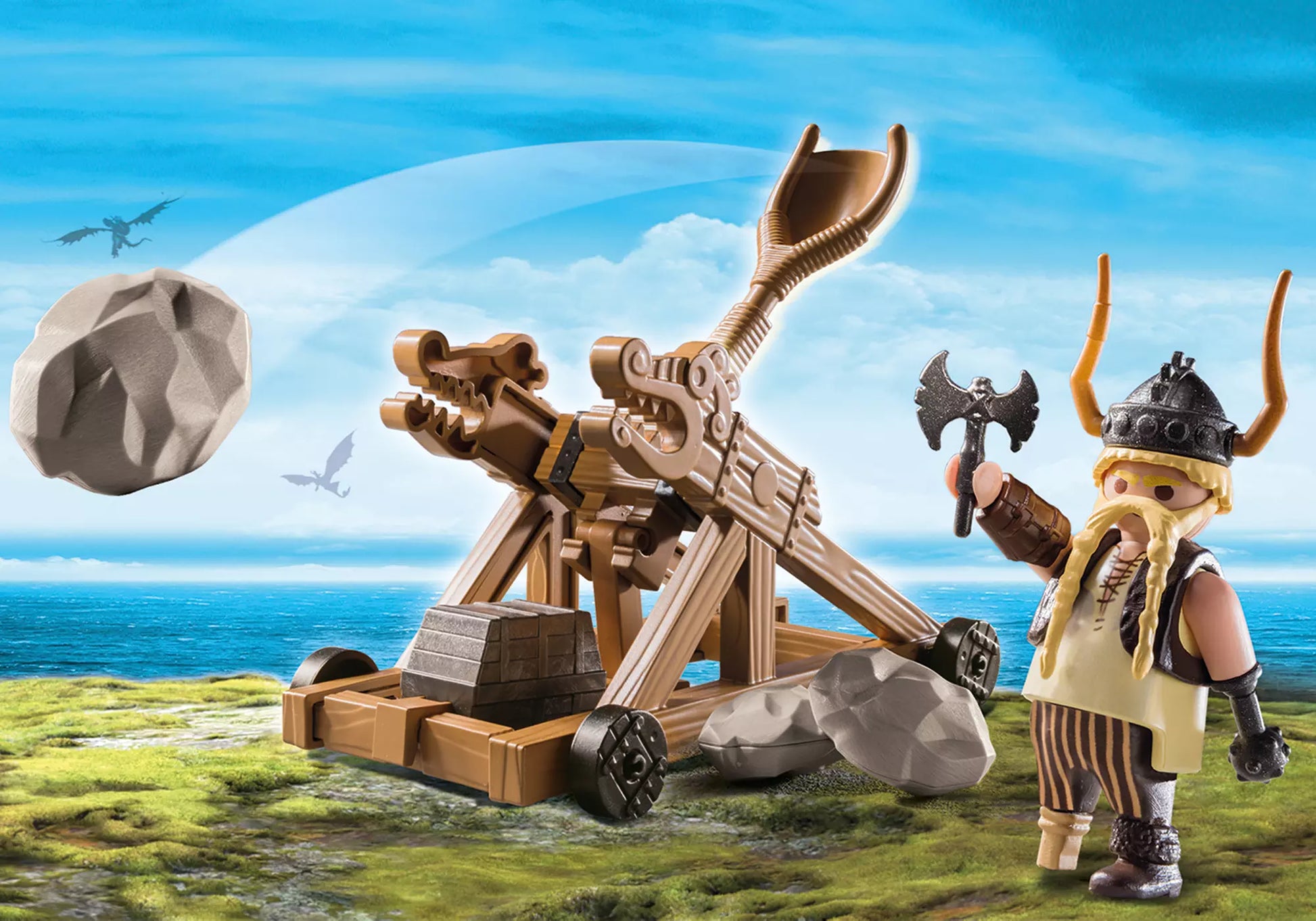 Playmobil 9245 Dragons Grobian mit Katapult - plegobil