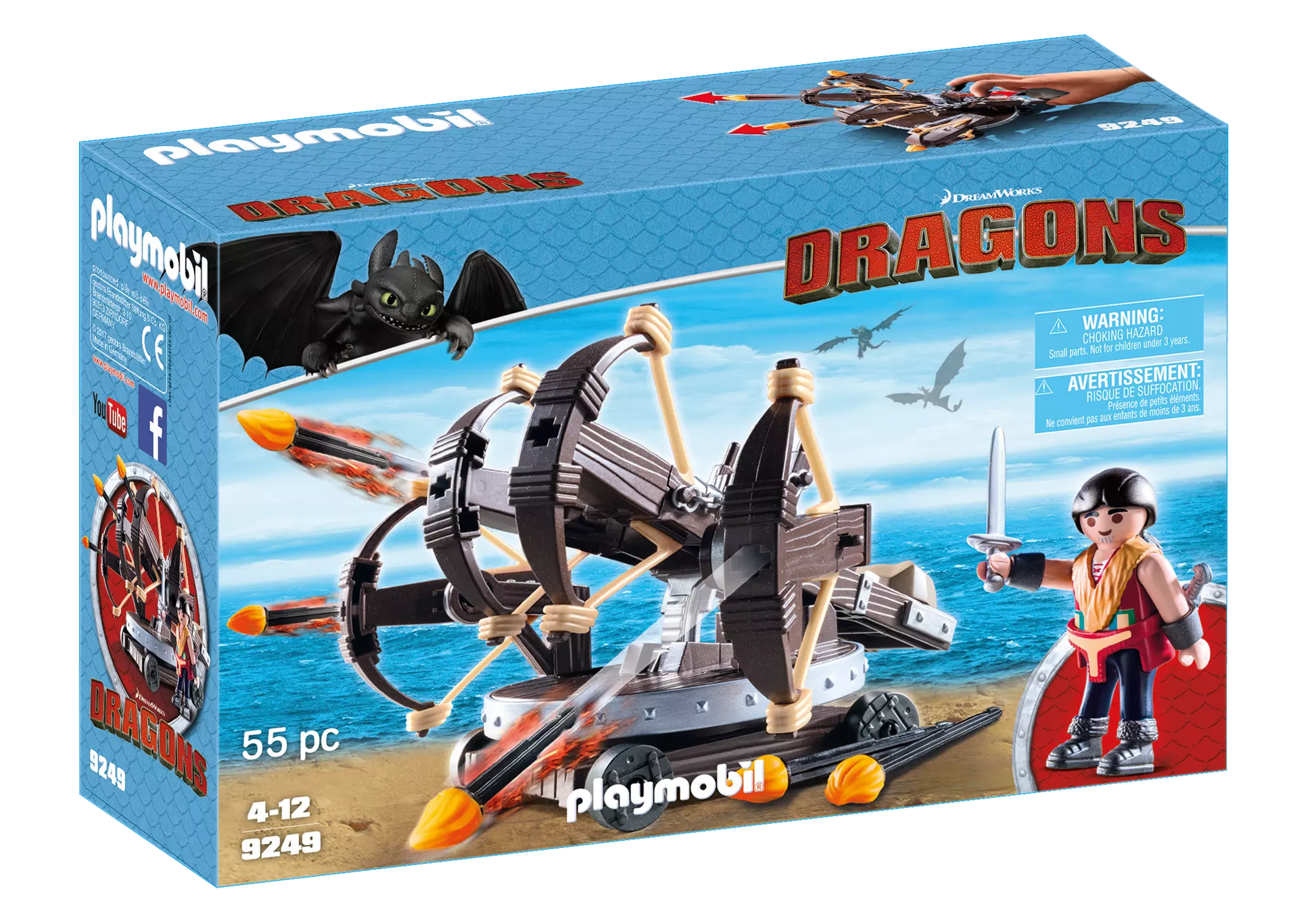 Playmobil 9249 Dragons Eret mit 4-Schuss-Feuer-Balliste - plegobil
