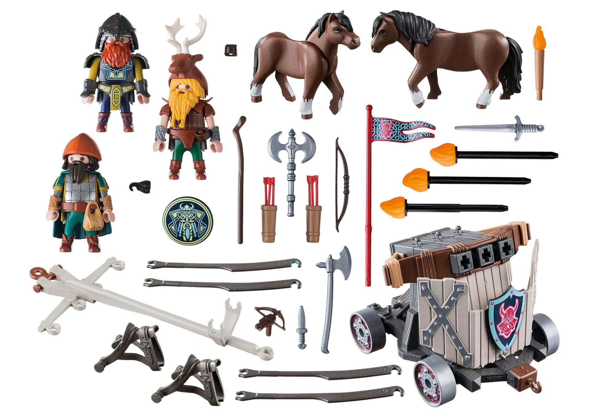Playmobil 9341 Knights Ponygespann mit Zwergenballiste - plegobil