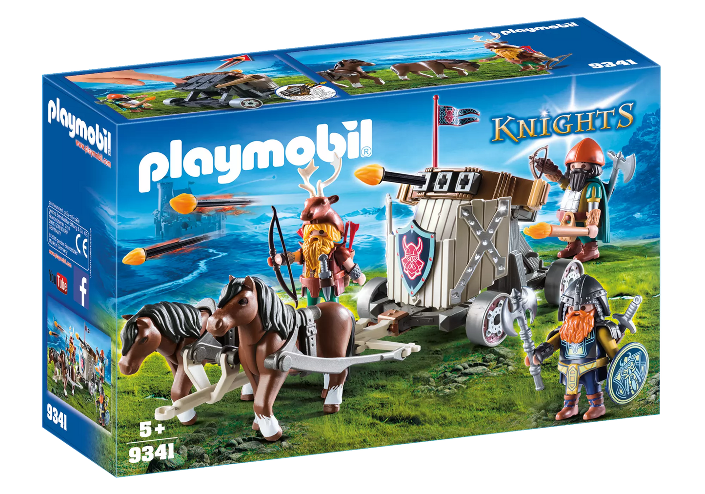 Playmobil 9341 Knights Ponygespann mit Zwergenballiste - plegobil