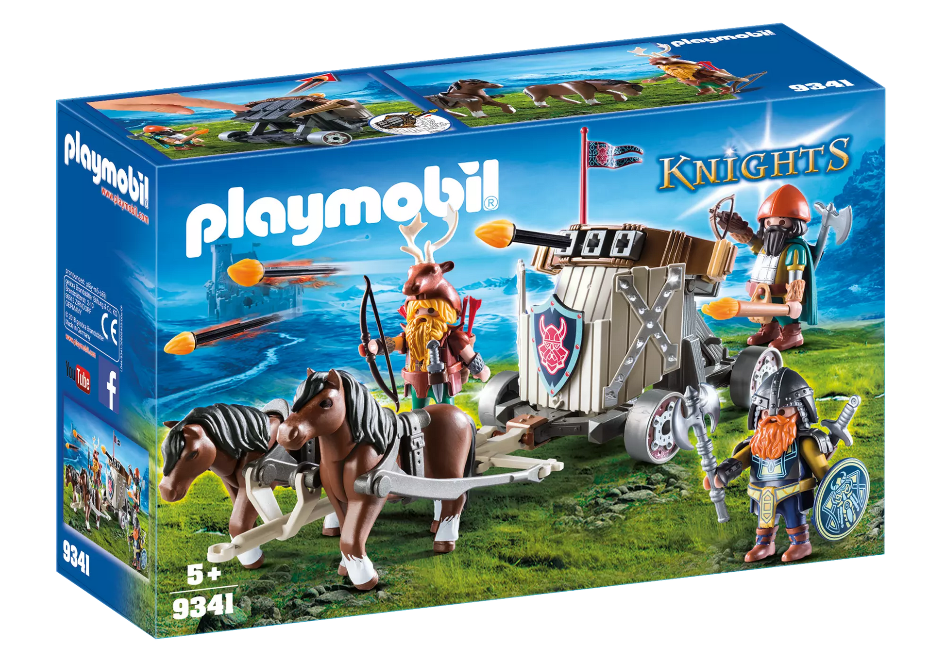 Playmobil 9341 Knights Ponygespann mit Zwergenballiste - plegobil