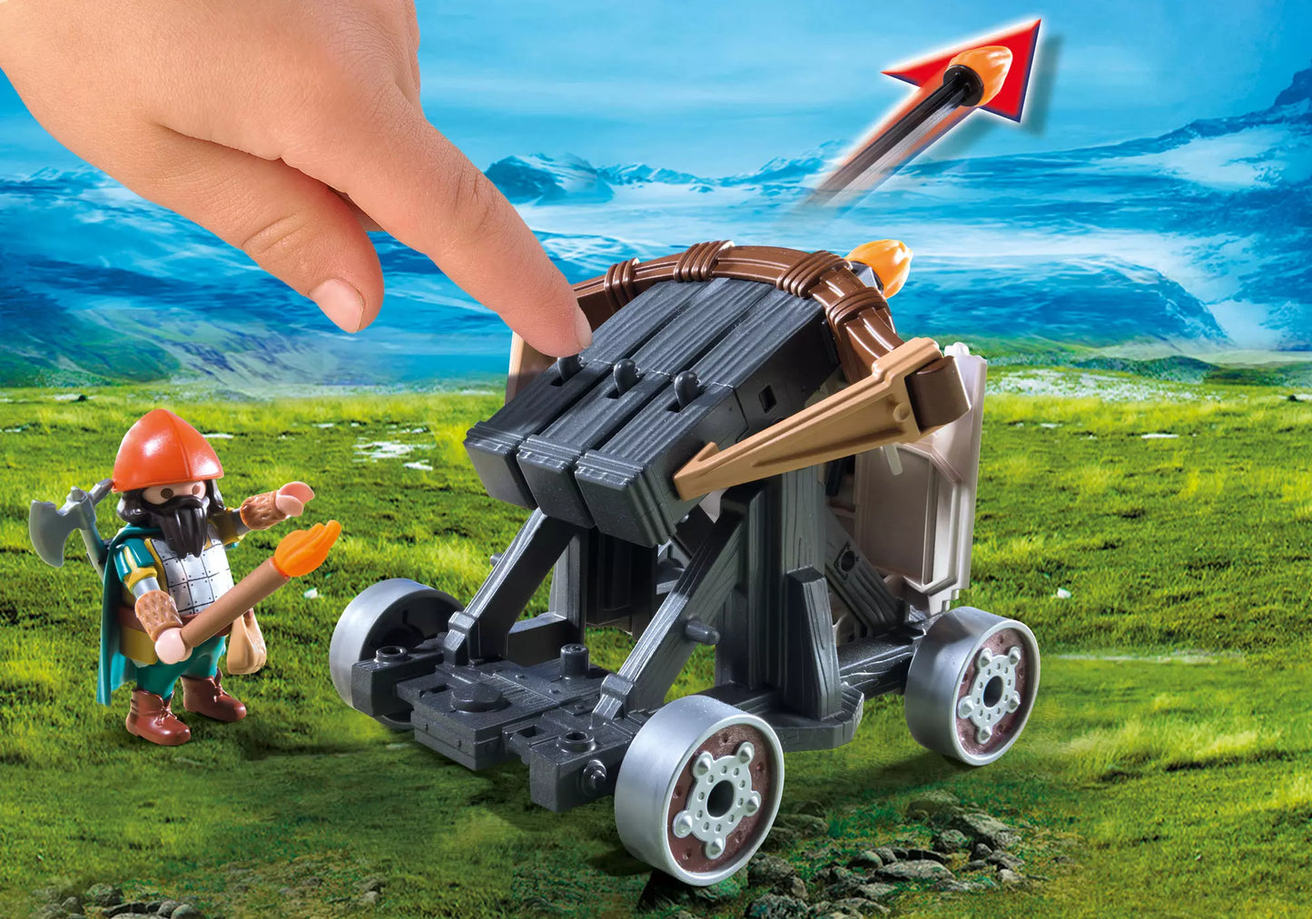 Playmobil 9341 Knights Ponygespann mit Zwergenballiste - plegobil