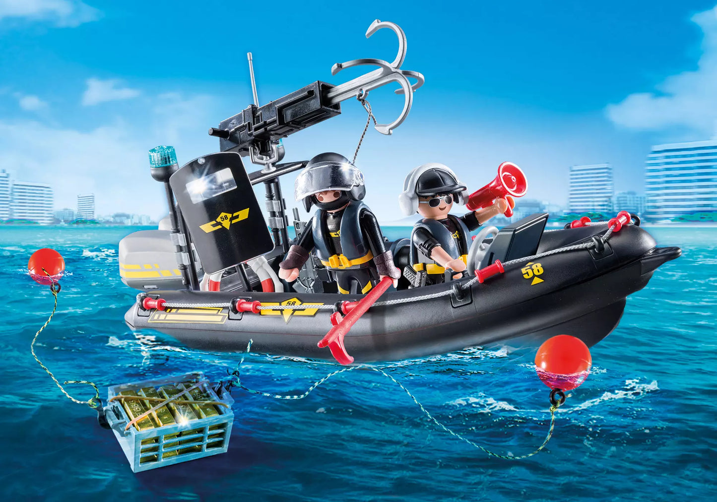 Playmobil 9362 City Action SEK-Schlauchboot - plegobil