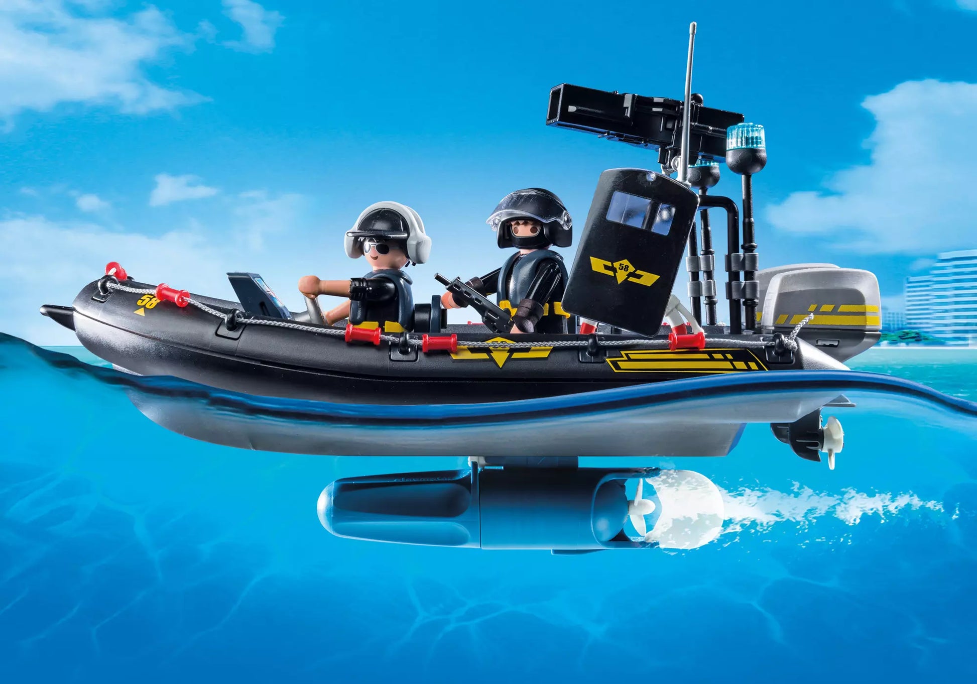 Playmobil 9362 City Action SEK-Schlauchboot - plegobil