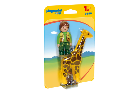 Playmobil 9380 1-2-3 Tierpfleger mit Giraffe - plegobil