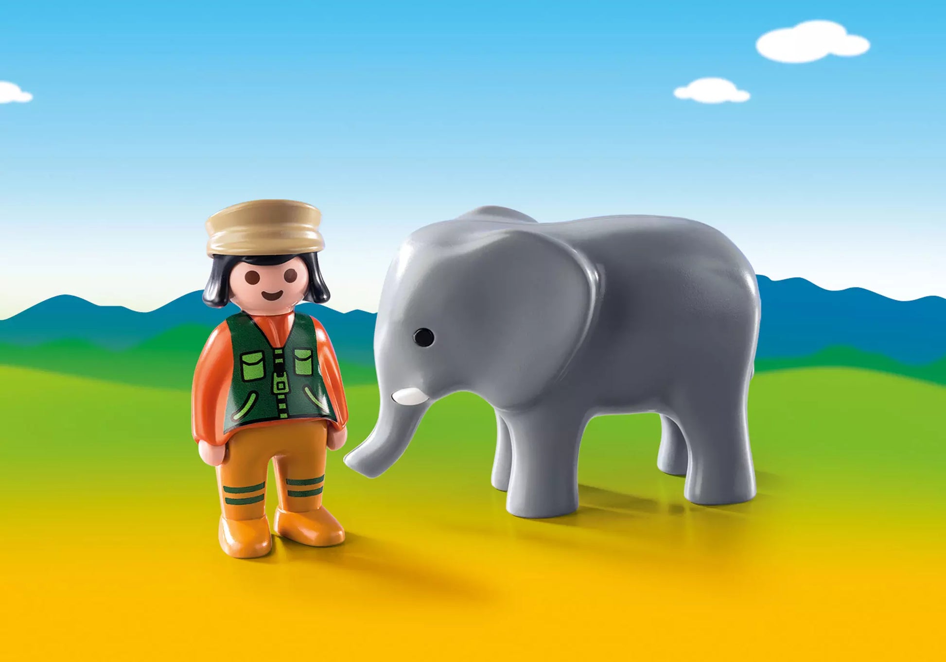 Playmobil 9381 1-2-3 Tierpflegerin mit Elefant - plegobil