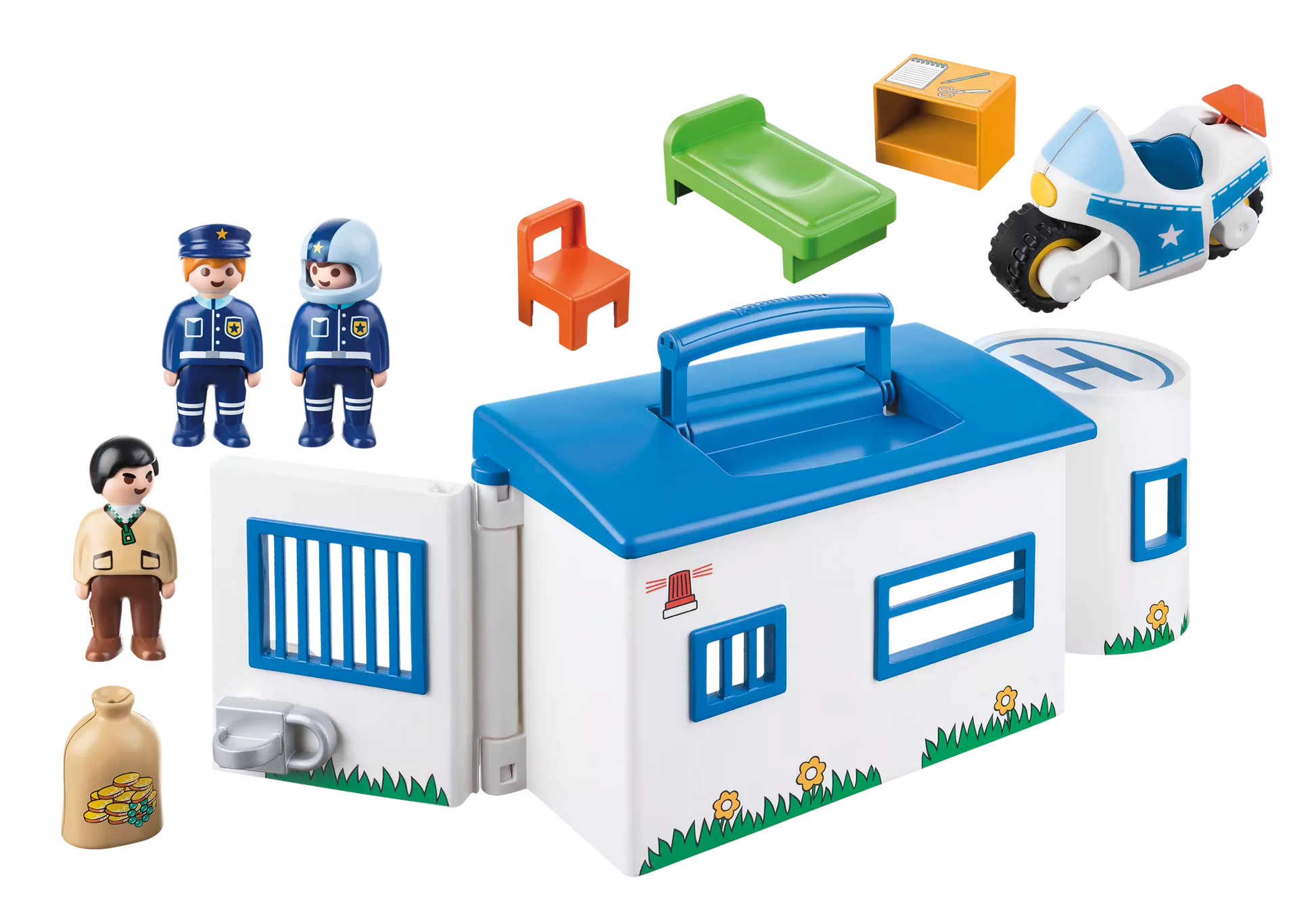 Playmobil 9382 1-2-3 Mein Mitnehm Polizeistation - plegobil