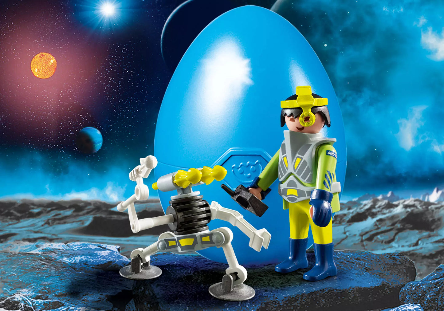Playmobil 9416 Osterei Space-Agent mit Roboter - plegobil