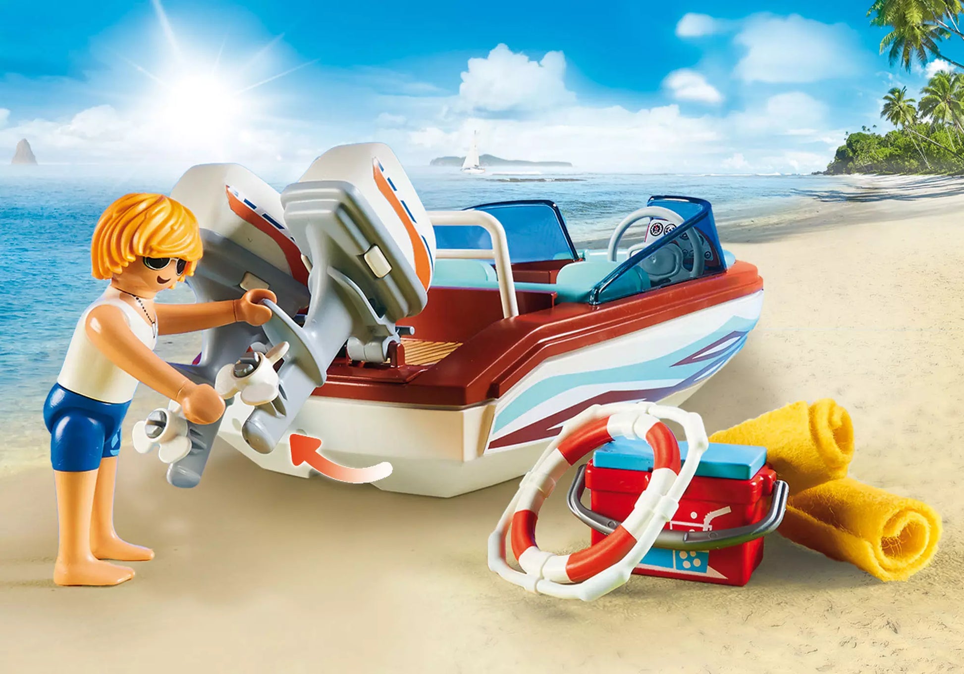 Playmobil 9428 Family Fun Motorboot mit Unterwassermotor - plegobil