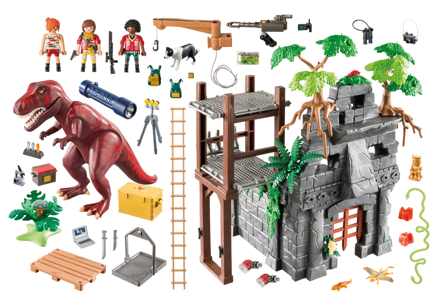 Playmobil 9429 Dinos Basecamp mit T-Rex und Lichteffekten - plegobil