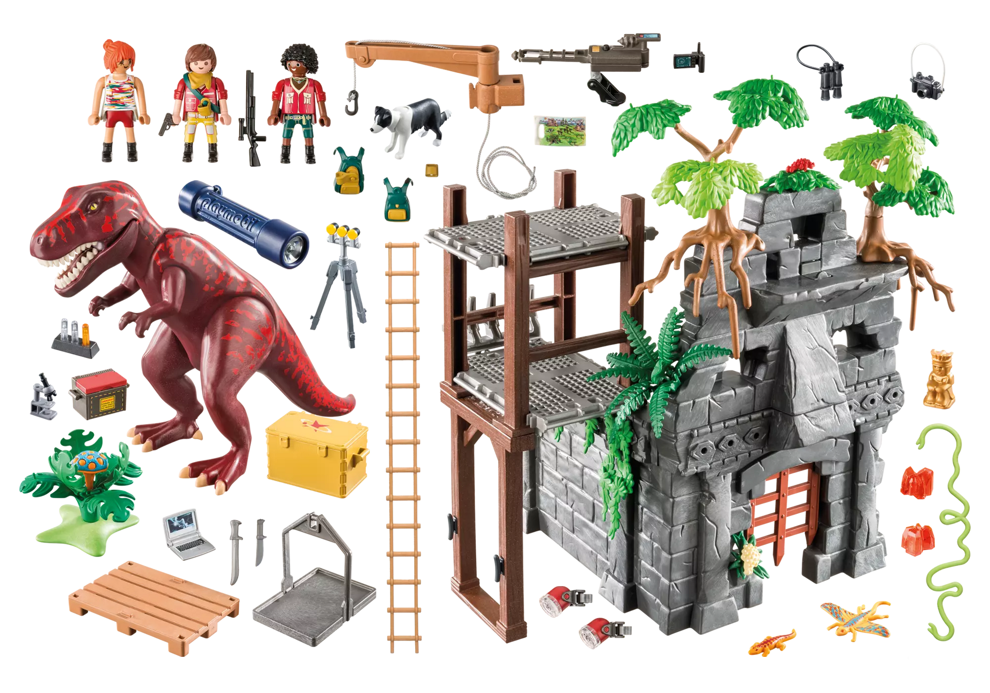 Playmobil 9429 Dinos Basecamp mit T-Rex und Lichteffekten - plegobil