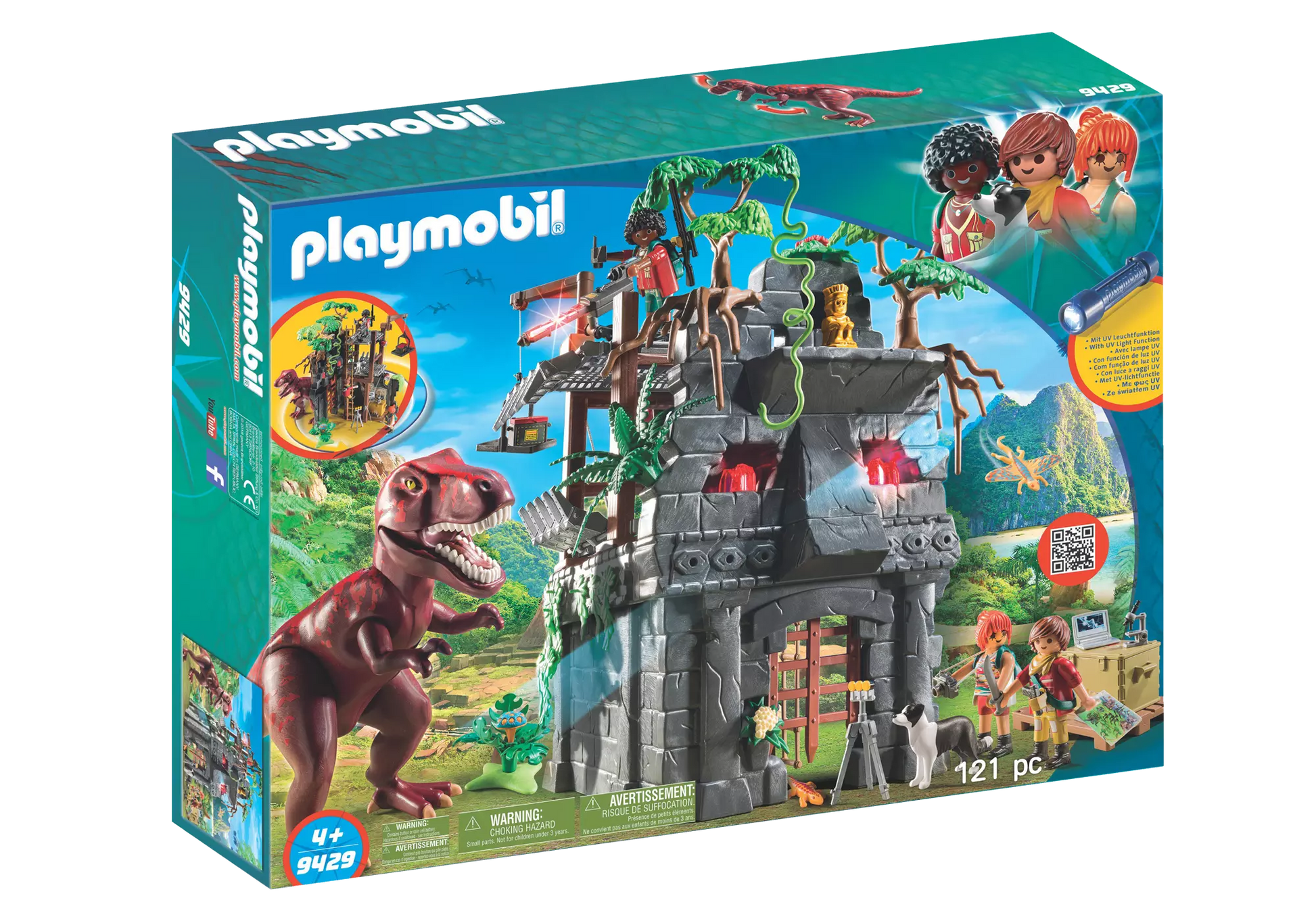 Playmobil 9429 Dinos Basecamp mit T-Rex und Lichteffekten - plegobil