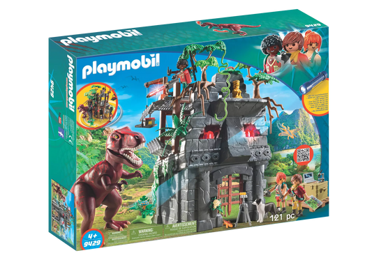 Playmobil 9429 Dinos Basecamp mit T-Rex und Lichteffekten - plegobil