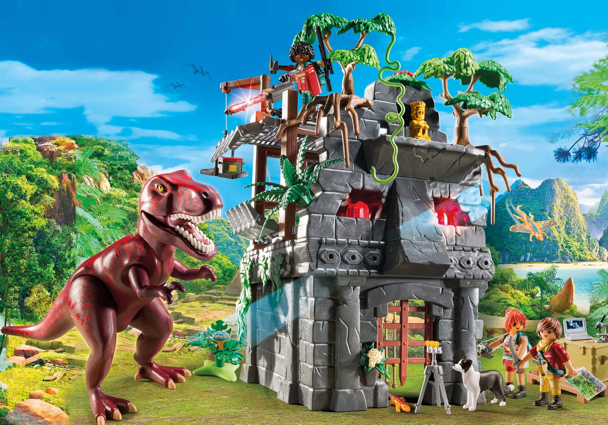 Playmobil 9429 Dinos Basecamp mit T-Rex und Lichteffekten - plegobil