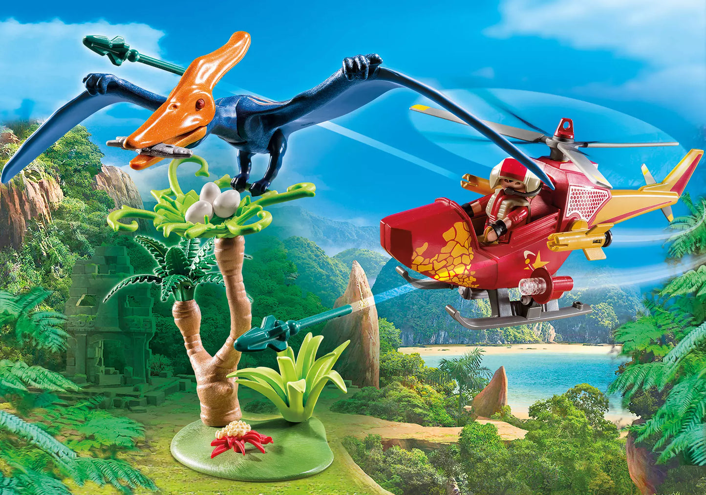 Playmobil 9430 Explorers Helikopter mit Flugsaurier - plegobil