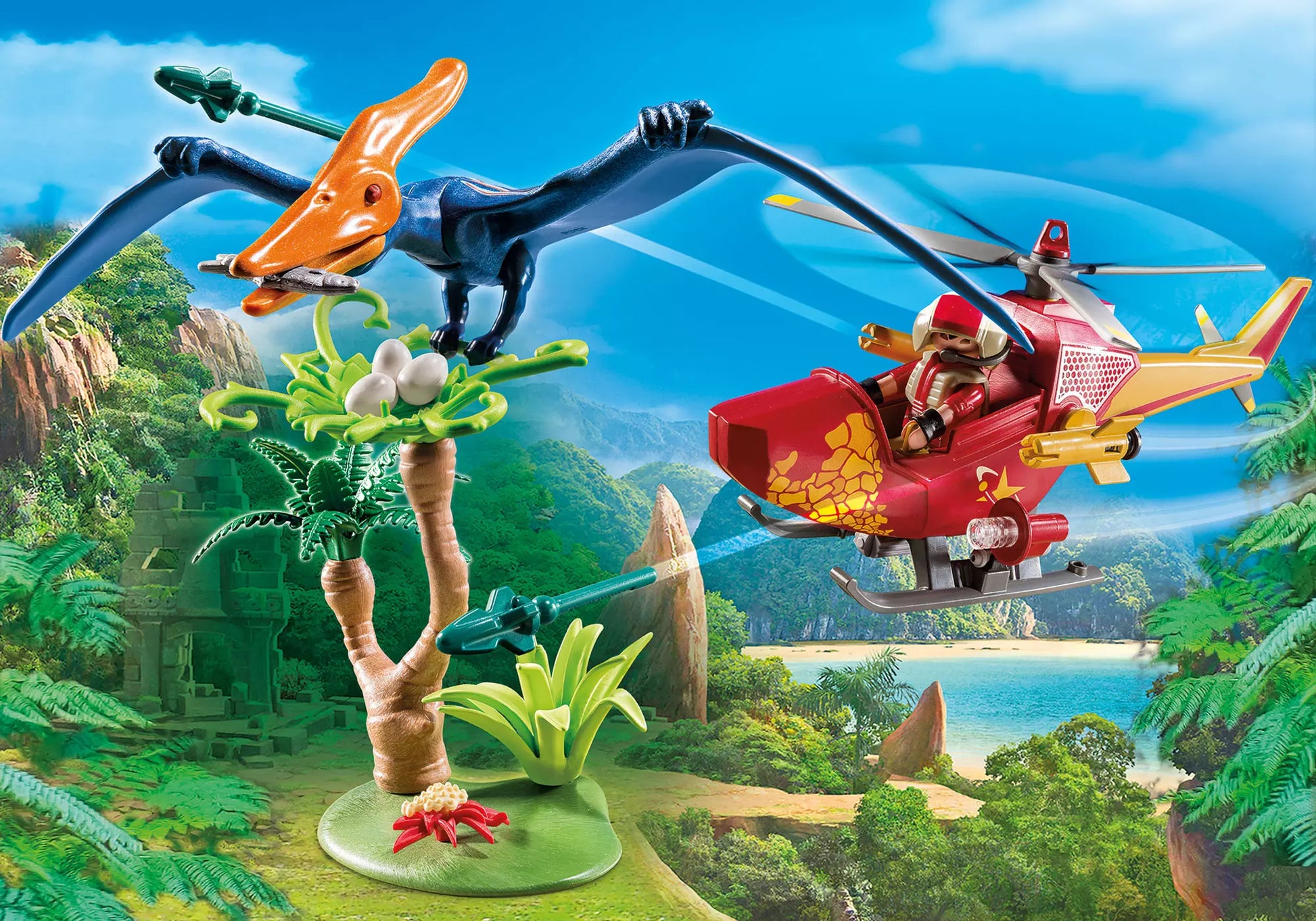 Playmobil 9430 Explorers Helikopter mit Flugsaurier - plegobil