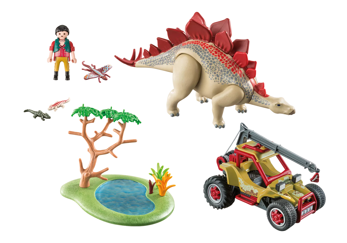 Playmobil 9432 Dinos Forschermobil mit Stegosaurus und Seilwinde - plegobil