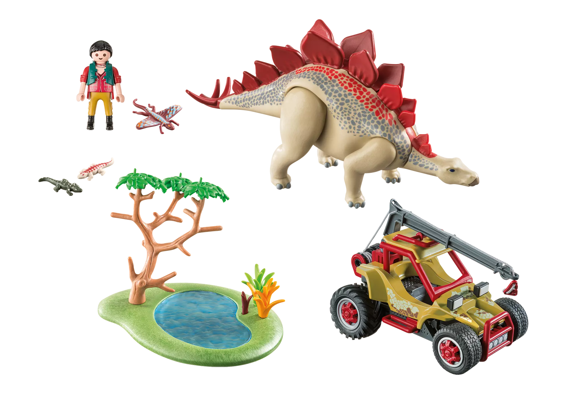 Playmobil 9432 Dinos Forschermobil mit Stegosaurus und Seilwinde - plegobil
