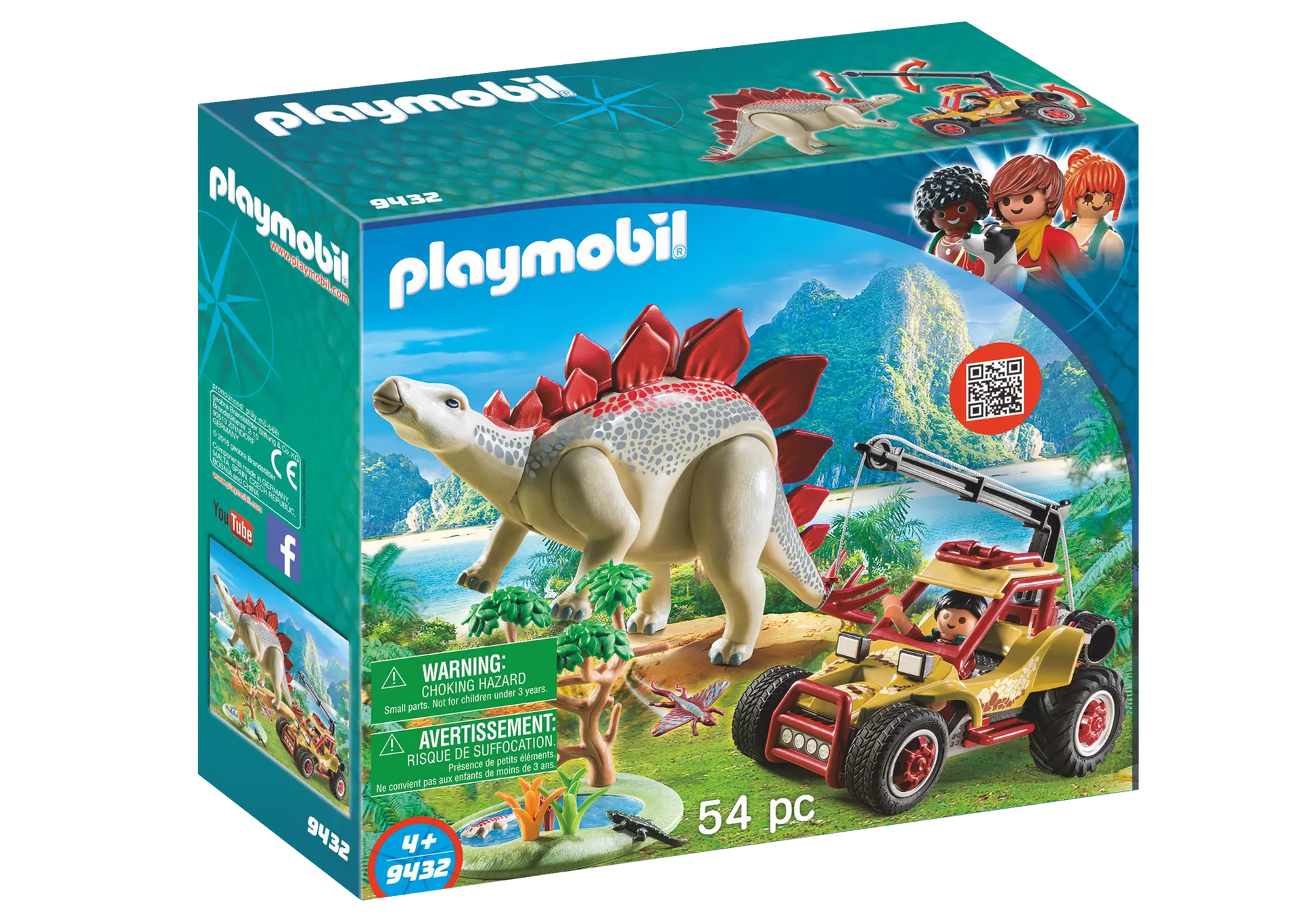 Playmobil 9432 Dinos Forschermobil mit Stegosaurus und Seilwinde - plegobil