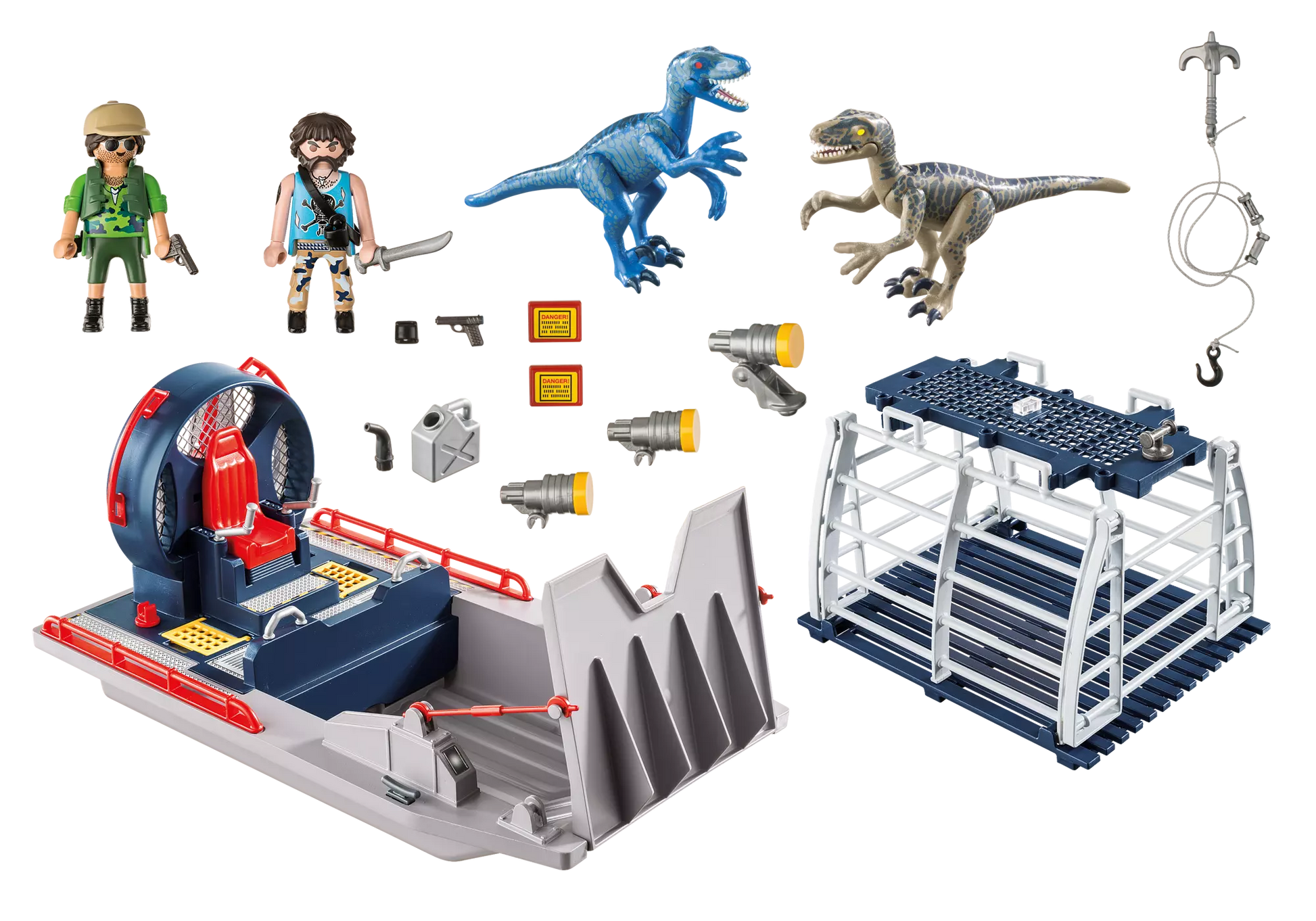 Playmobil 9433 Dinos Propellerboot mit Dinokäfig - plegobil