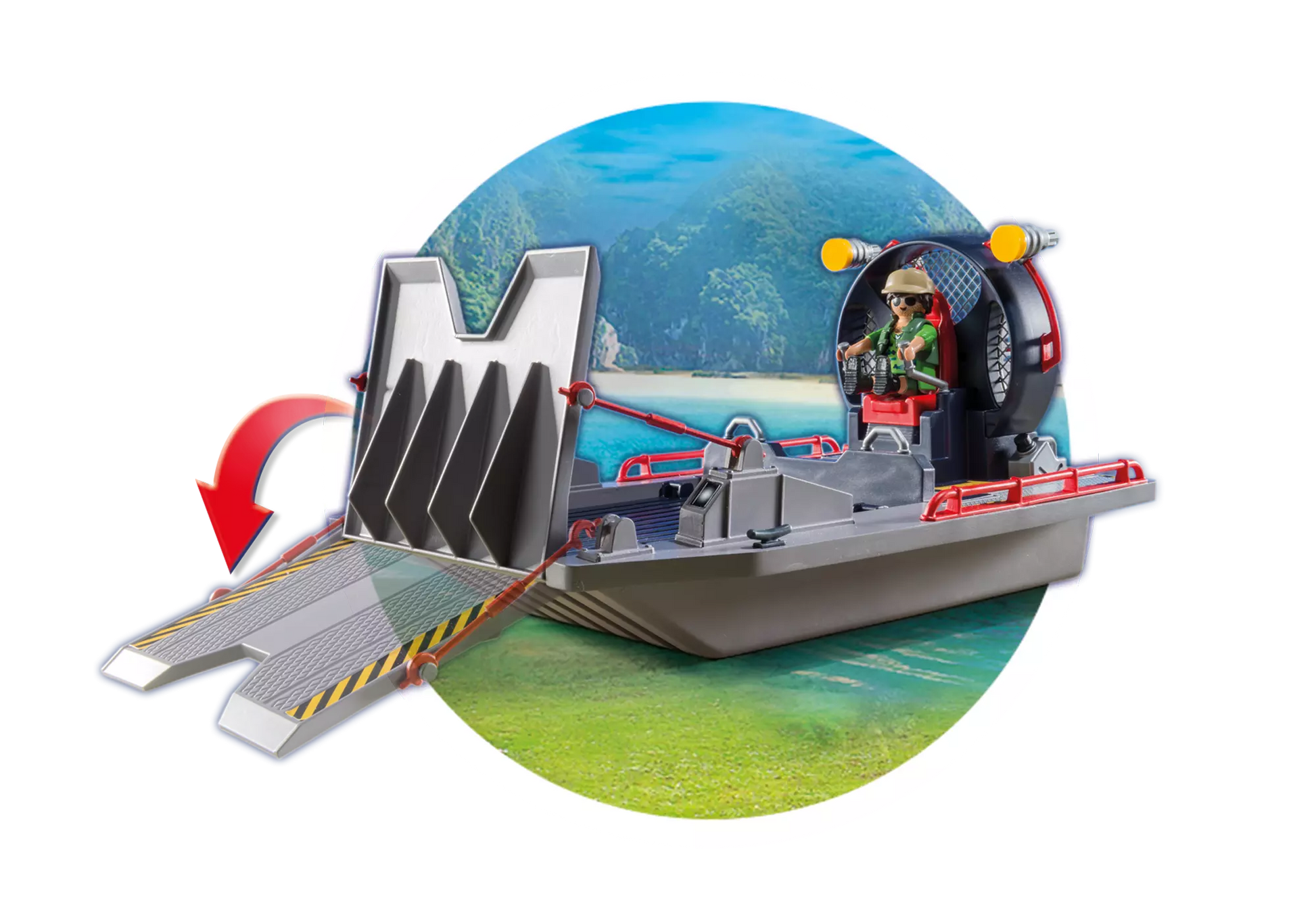 Playmobil 9433 Dinos Propellerboot mit Dinokäfig - plegobil