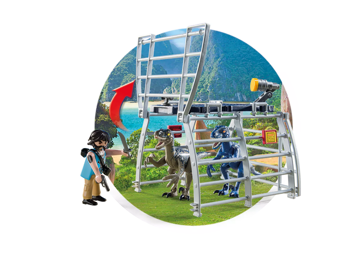 Playmobil 9433 Dinos Propellerboot mit Dinokäfig - plegobil