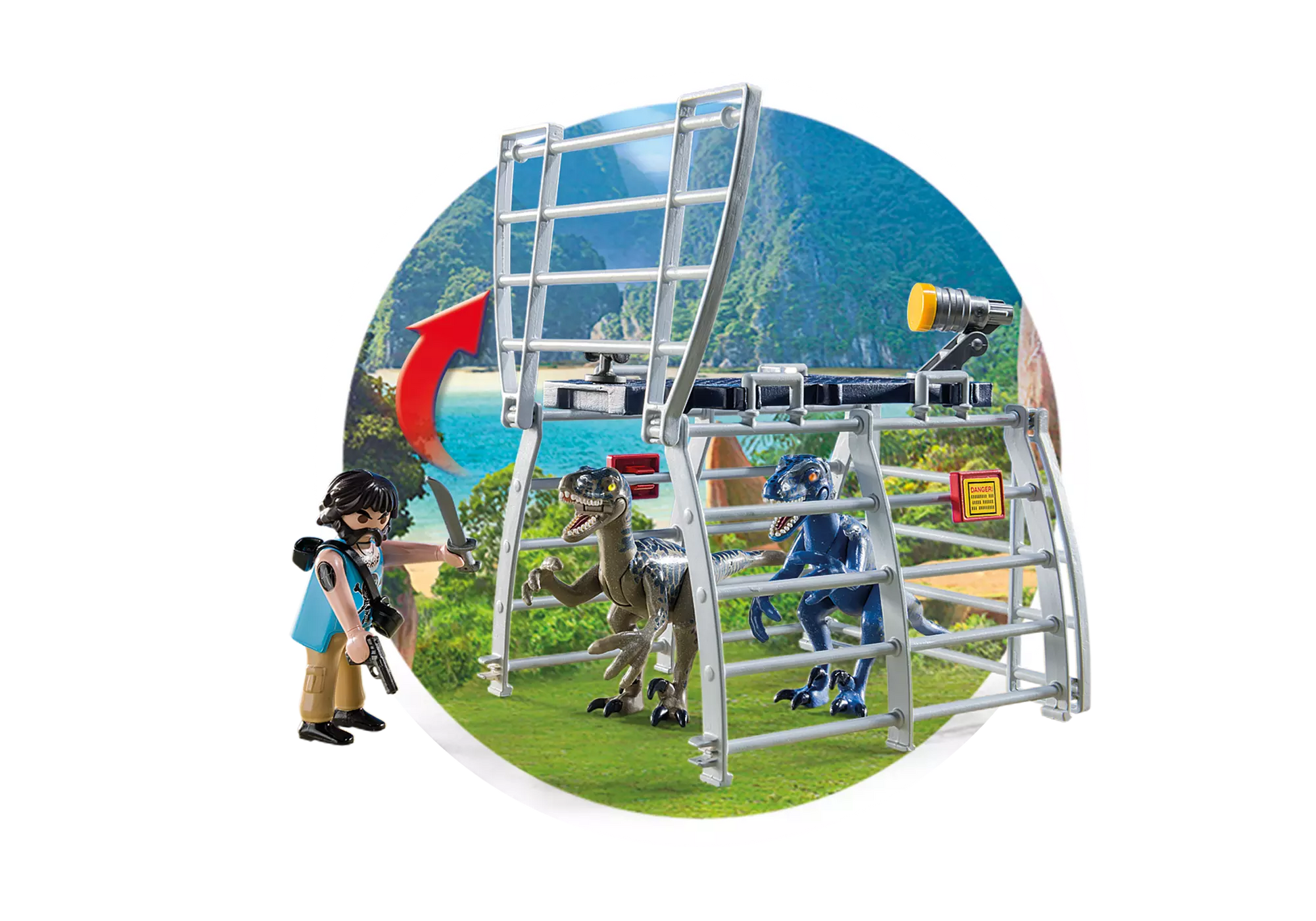 Playmobil 9433 Dinos Propellerboot mit Dinokäfig - plegobil