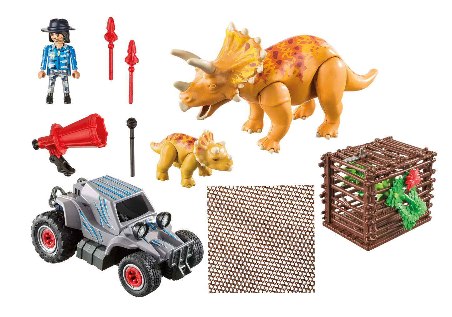 Playmobil 9434 Dinos Offroader mit Dino-Fangnetz - plegobil