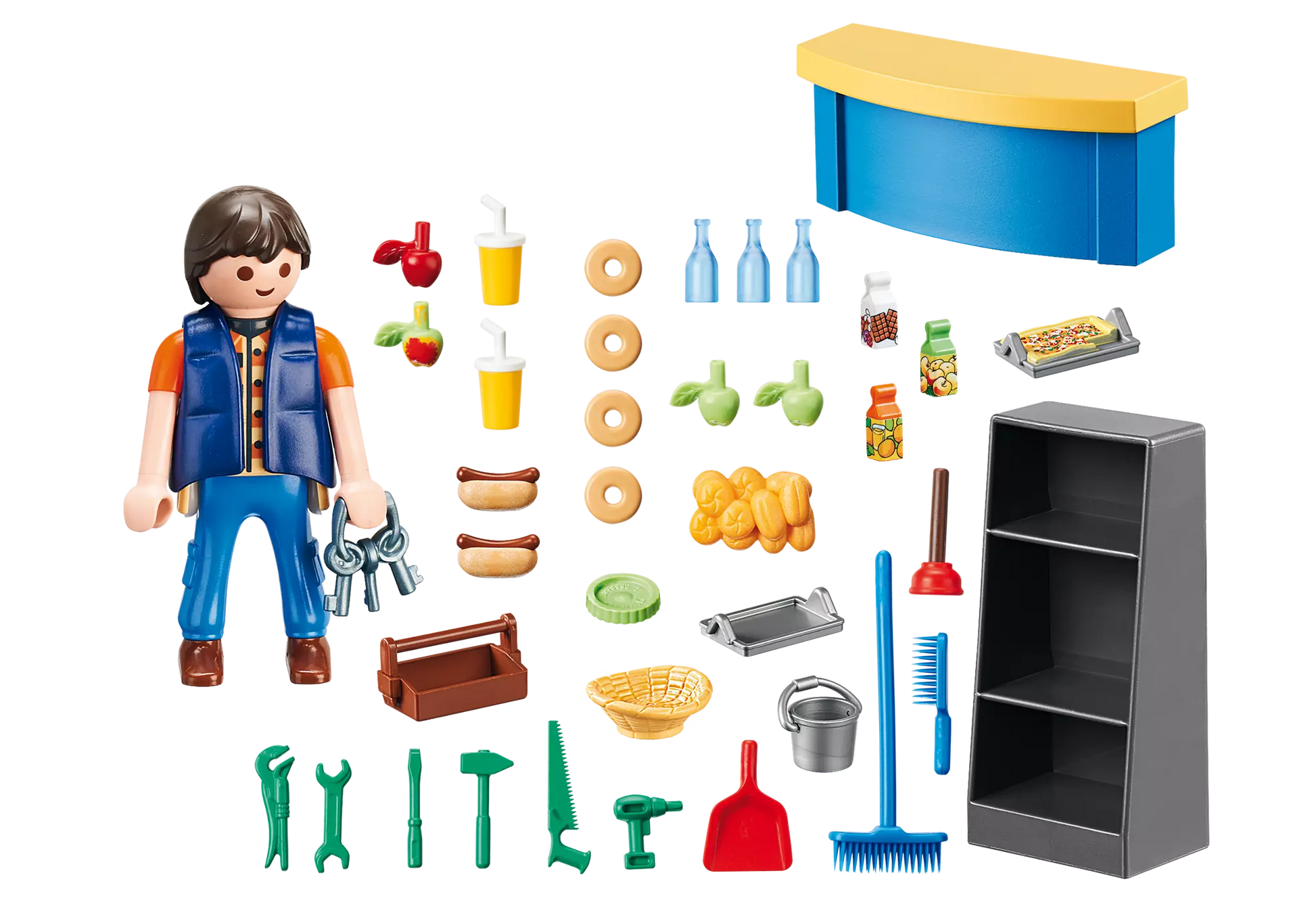 Playmobil 9457 City Life Hausmeister mit Kiosk - plegobil