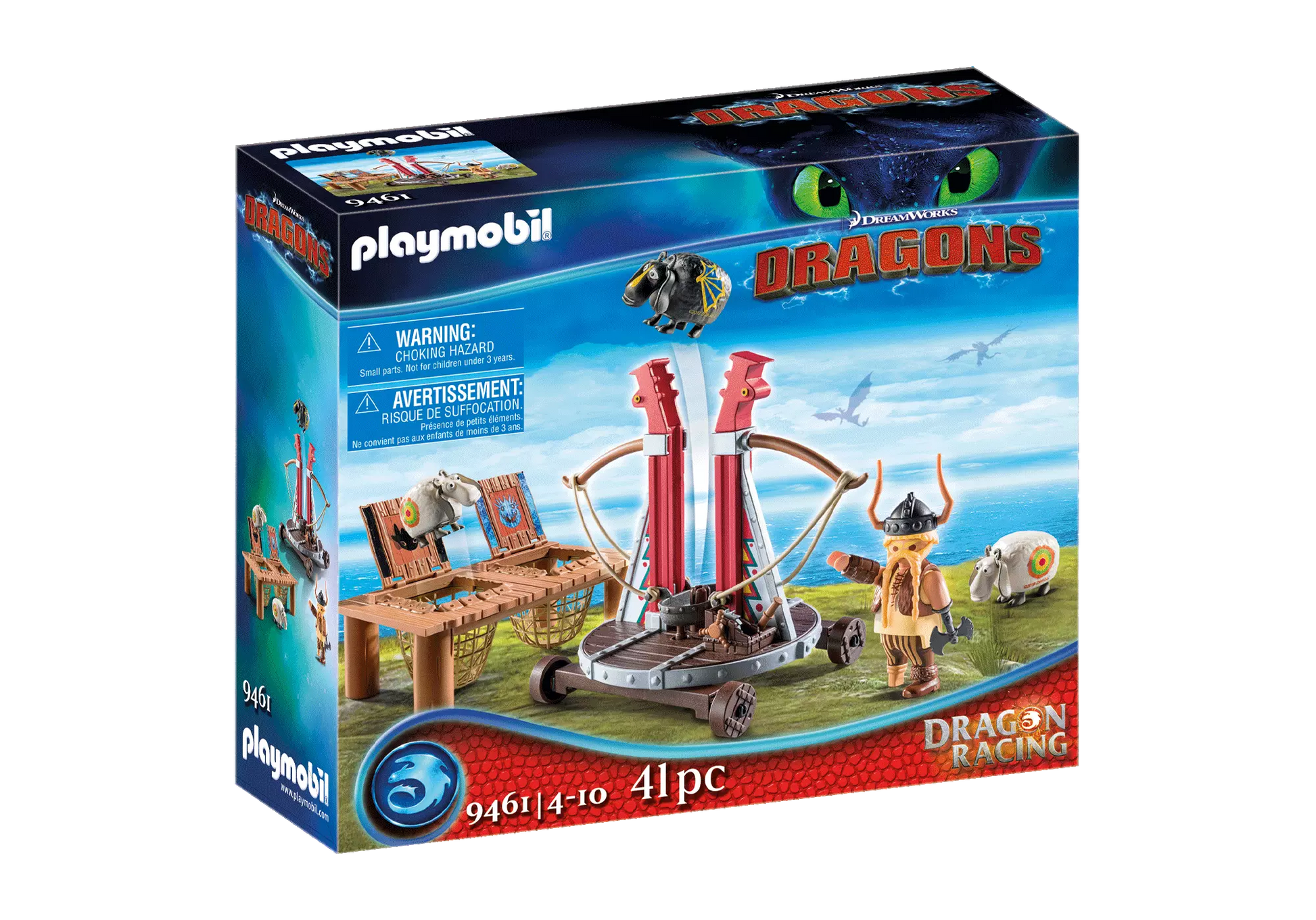 Playmobil 9461 Dragons Dragon Racing: Grobian mit Schafschleuder - plegobil