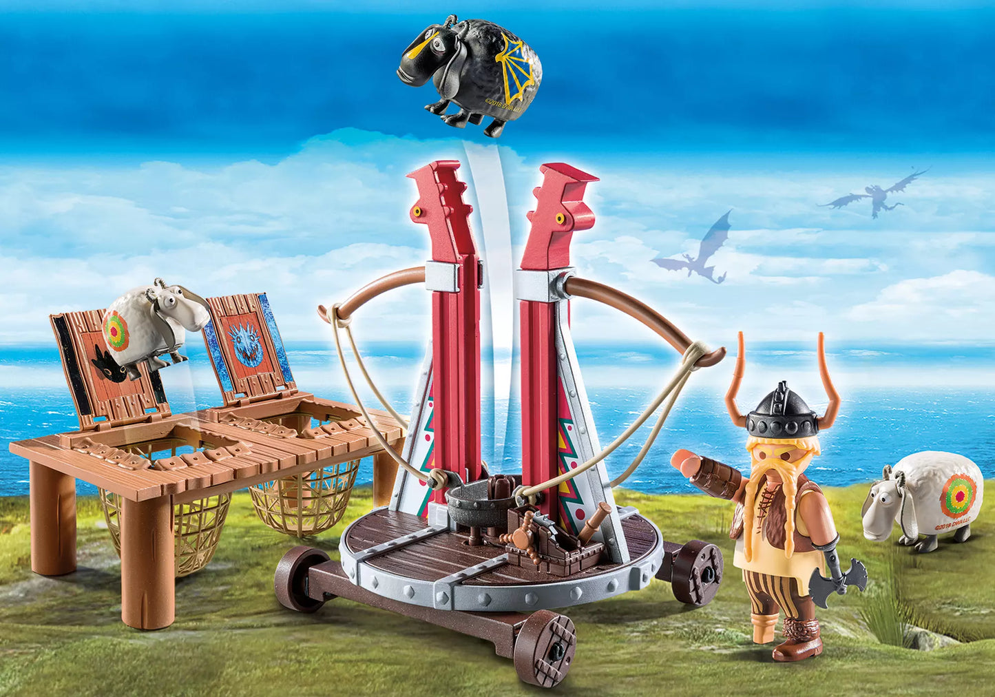 Playmobil 9461 Dragons Dragon Racing: Grobian mit Schafschleuder - plegobil