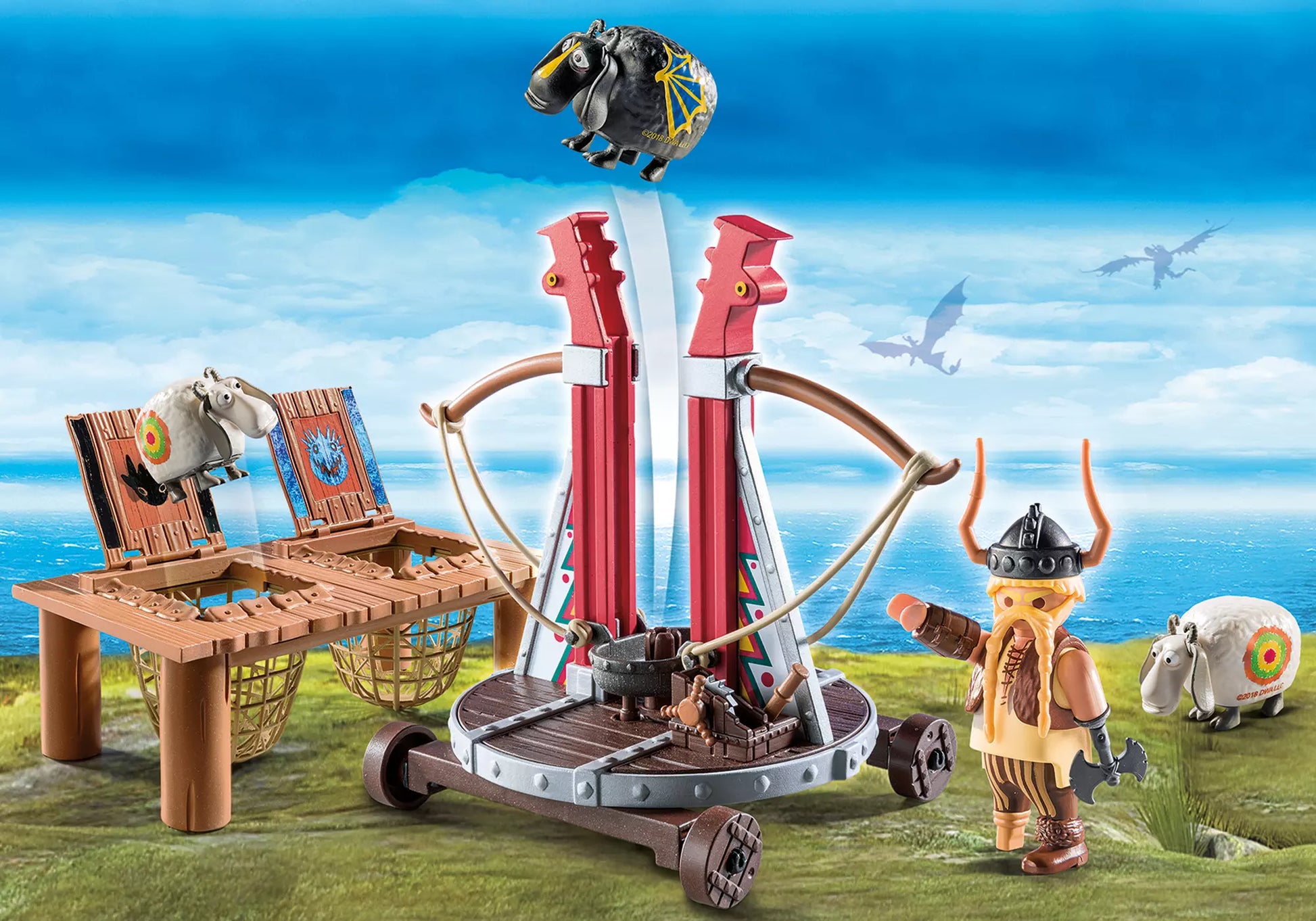Playmobil 9461 Dragons Dragon Racing: Grobian mit Schafschleuder - plegobil